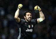 BARCELONA, SPAIN - APRIL 19:  Gianluigi Buffon of Juventus shows appreciation to the fans after the UEFA Champions League Quarter Final second leg match between FC Barcelona and Juventus at Camp Nou on April 19, 2017 in Barcelona, Spain.  (Photo by Shaun Botterill/Getty Images)